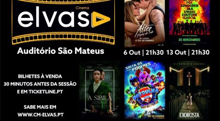 Elvas: Filmes em exibição no mês de outubro.