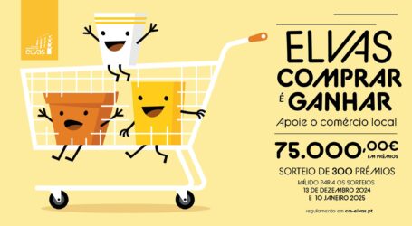 Elvas: O segundo sorteio da iniciativa Elvas: Comprar é Ganhar, vai ter lugar no dia 10 de janeiro, sexta-feira, às 11 horas, no Salão Nobre, nos Paços do Concelho