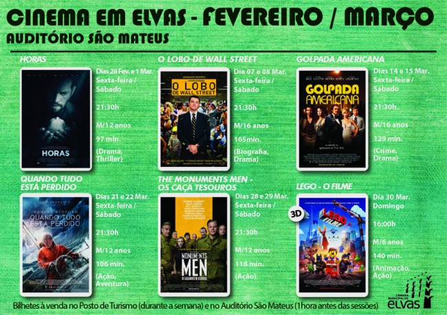 Cinemas em Março